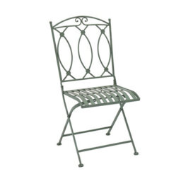 Charles Bentley Rustic Wrought Iron Outdoor Bistro Set - Sage Green - thumbnail 3