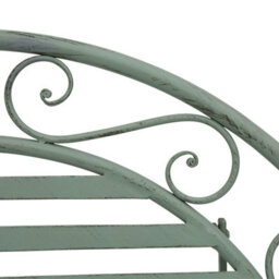 Charles Bentley Rustic Wrought Iron Outdoor Bistro Set - Sage Green - thumbnail 6