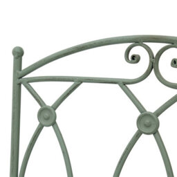 Charles Bentley Rustic Wrought Iron Outdoor Bistro Set - Sage Green - thumbnail 5