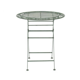 Charles Bentley Rustic Wrought Iron Outdoor Bistro Set - Sage Green - thumbnail 4