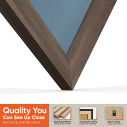 "AK Frames 25X17"" Walnut Sleek Vinyl Record Frame With Pompadour Mount For 12 Inch Lp Cover & Disc - Overlapped Design" - thumbnail 3