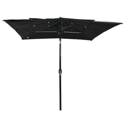 Berkfield Harmful 3-Tier Parasol With Aluminium Pole Black 2.5X2.5 M - image 1