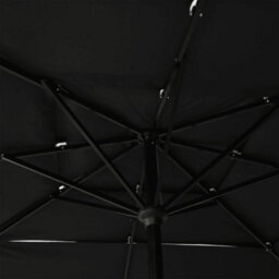 Berkfield Harmful 3-Tier Parasol With Aluminium Pole Black 2.5X2.5 M - thumbnail 5