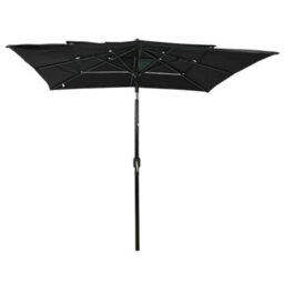 Berkfield Harmful 3-Tier Parasol With Aluminium Pole Black 2.5X2.5 M - thumbnail 1