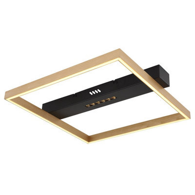 Luminosa Lighting Luminosa Luffy 40Cm Integrated Led Semi Flush Ceiling Light Matt Black Square Led 3000K - image 1