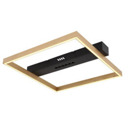 Luminosa Lighting Luminosa Luffy 40Cm Integrated Led Semi Flush Ceiling Light Matt Black Square Led 3000K - thumbnail 5