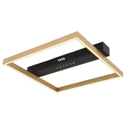 Luminosa Lighting Luminosa Luffy 40Cm Integrated Led Semi Flush Ceiling Light Matt Black Square Led 3000K