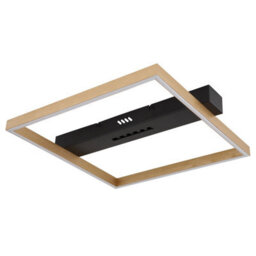 Luminosa Lighting Luminosa Luffy 40Cm Integrated Led Semi Flush Ceiling Light Matt Black Square Led 3000K - thumbnail 2