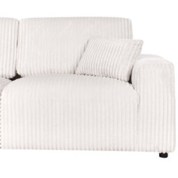 Beliani 3 Seater Sandora Corduroy Off-White - thumbnail 7