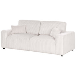 Beliani 3 Seater Sandora Corduroy Off-White - thumbnail 5