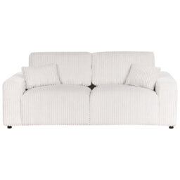 Beliani 3 Seater Sandora Corduroy Off-White - thumbnail 4