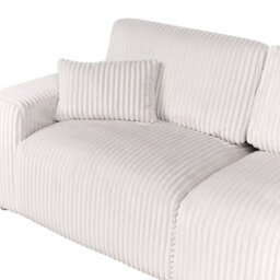 Beliani 3 Seater Sandora Corduroy Off-White - thumbnail 8