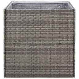 Berkfield Garden Planter Grey 80X80X80 Cm Poly Rattan - thumbnail 4