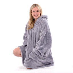 Snug Rug Hoodie Lilac Grey Wearable Blanket Oversized Hooded Blankets For Adults - thumbnail 5