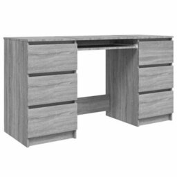 Berkfield Minimalist Writing Desk Grey Sonoma 140X50X77 Cm Engineered Wood