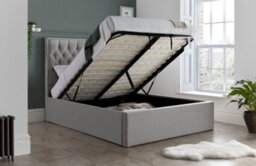 Bedmaster Wilson Grey Fabric Ottoman Bed And Super Ortho Orthopaedic Mattress Double - thumbnail 3
