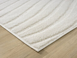 Aya Living Room Area Rugs - Embossed Waves Design Cream 80Cm X 150Cm - thumbnail 4