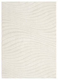 Aya Living Room Area Rugs - Embossed Waves Design Cream 80Cm X 150Cm - thumbnail 2