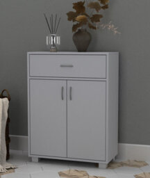 Grey Small 2 Door 1 Drawer Hallway Living Room Sideboard Wooden Storage Cabinet Unit - thumbnail 5