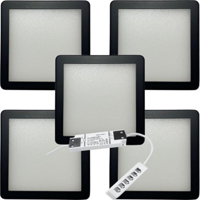 5-Pack Matt Black Ultra-Slim Under Cabinet Kitchen Lights With Driver Kit - Natural White Led - image 1