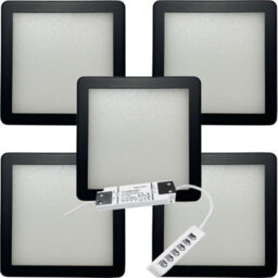5-Pack Matt Black Ultra-Slim Under Cabinet Kitchen Lights With Driver Kit - Natural White Led - thumbnail 1