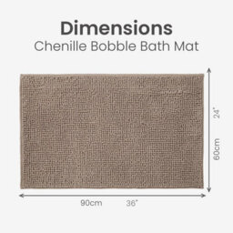 Allure Bath Fashions Chenille Bobble Bath Mat Non Slip 60 X 90Cm - Mocha - thumbnail 6