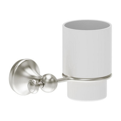 Plum&clay Ashford Nickel Traditional Wall Mounted Toothbrush Holder With Ceramic Tumbler - image 1