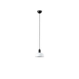 Luminosa Lighting Luminosa Tatawin Small Dome Pendant Ceiling Light Black, Gloss White 1X E27