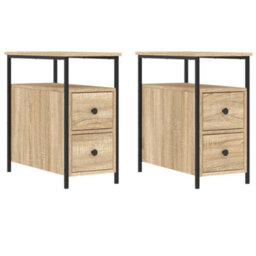 Berkfield Bedside Cabinets 2 Pcs Sonoma Oak 30X60X60 Cm Engineered Wood - thumbnail 2