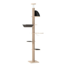 Skylos 6-Tier Floor To Ceiling Cat Tree Adjustable 206-300Cm Tower Plush - thumbnail 2