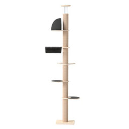 Skylos 6-Tier Floor To Ceiling Cat Tree Adjustable 206-300Cm Tower Plush - thumbnail 3
