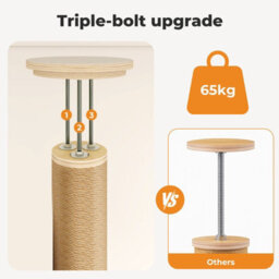 Skylos 6-Tier Floor To Ceiling Cat Tree Adjustable 206-300Cm Tower Plush - thumbnail 5