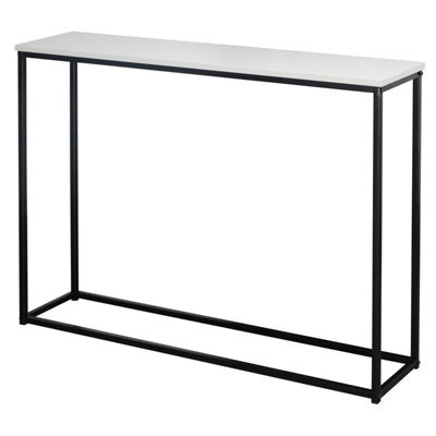 Urbn-Living Urbnliving Height 75.5Cm Wooden Free Standing Hallway Colour White Console Table Living Room Shelf Display Metal Legs - image 1