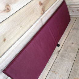 Samuel Alexander Hand Made 3 Seater Chunky Rustic Wooden Garden Bench & Waterproof Burgundy Cushions - thumbnail 4