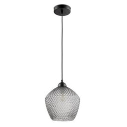 Furniturebox Uk Abigail Smoky Grey Glass Pendant Ceiling Light - thumbnail 4