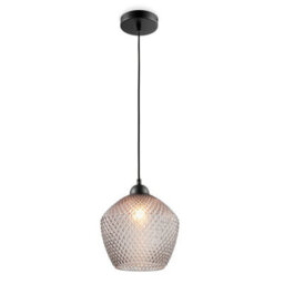 Furniturebox Uk Abigail Smoky Grey Glass Pendant Ceiling Light - thumbnail 5
