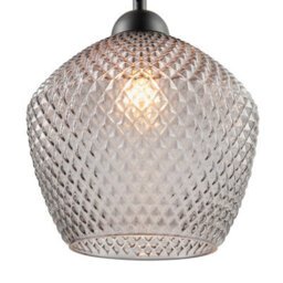 Furniturebox Uk Abigail Smoky Grey Glass Pendant Ceiling Light - thumbnail 6