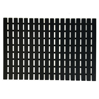 Nicoman Pvc Duckboard For Bathroom Shower Anti Slip Mat Vertical Slats 43Cm X 64Cm Black - image 1