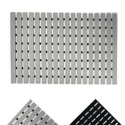 Nicoman Pvc Duckboard For Bathroom Shower Anti Slip Mat Vertical Slats 43Cm X 64Cm Black - thumbnail 2