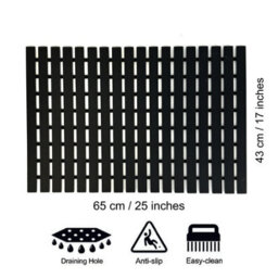 Nicoman Pvc Duckboard For Bathroom Shower Anti Slip Mat Vertical Slats 43Cm X 64Cm Black - thumbnail 7