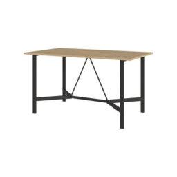 Decortie Modern Dalma Rectangle Dining Table 6 Seater Kitchen Table 140(D)Cm W/metal Legs For Indoor Oak - thumbnail 2
