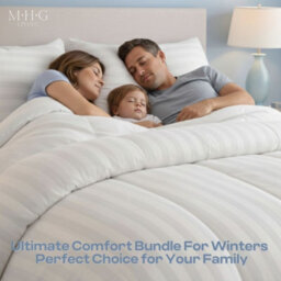 MHG Living Luxury Soft Touch 15 Tog Winter Duvet & Pillow Set, Hypoallergenic Satin Stripe Microfibre Quilt - Single - thumbnail 7