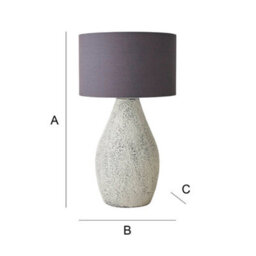 Valuelights Colin Grey Drum Shade Grey Speckled Hand Finished Ceramic Stoneware Table Lamp - thumbnail 6