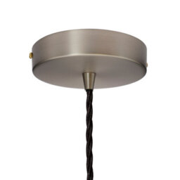 White Worcester Painted Dome Pendant Light With Brushed Chrome Lamp Holder And Black Twisted Cable - Se Home - thumbnail 4
