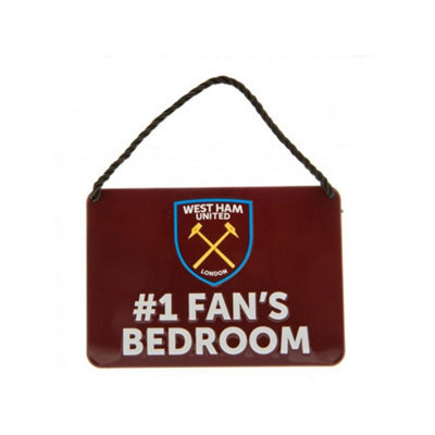 West Ham United Fc 1 Fans Bedroom Door Sign Maroon (One Size) - image 1