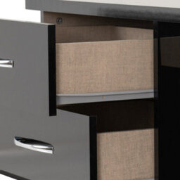 Seconique Nevada 4 Drawer Dressing Table Set Mirror Stool In Black Gloss Finish - thumbnail 7