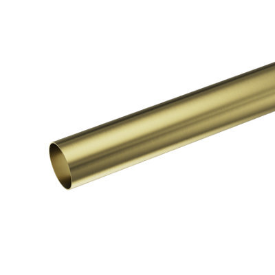 GoodHome Elasa Satin Brass Effect Curtain Pole, (L)2.5M (Dia)28mm - image 1