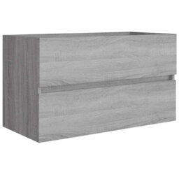 Walplus 2 Piece Bathroom Furniture Set Grey Sonoma Engineered Wood - thumbnail 8