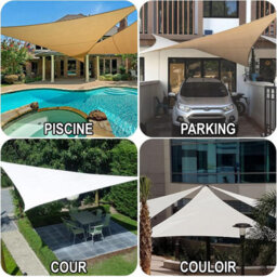 Beige 4X4X4M Triangular Shade Sail Waterproof - thumbnail 3