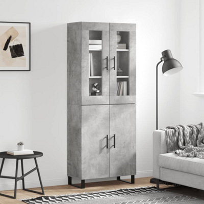 Berkfield Highboard Concrete Grey 69.5X34X180 Cm Engineered Wood - image 1